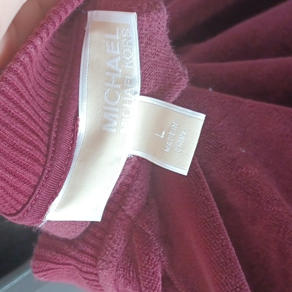 Michael Kors Ladies Velour Jacket - Women's L, Burgundy, full zip - Picture 6 of 8